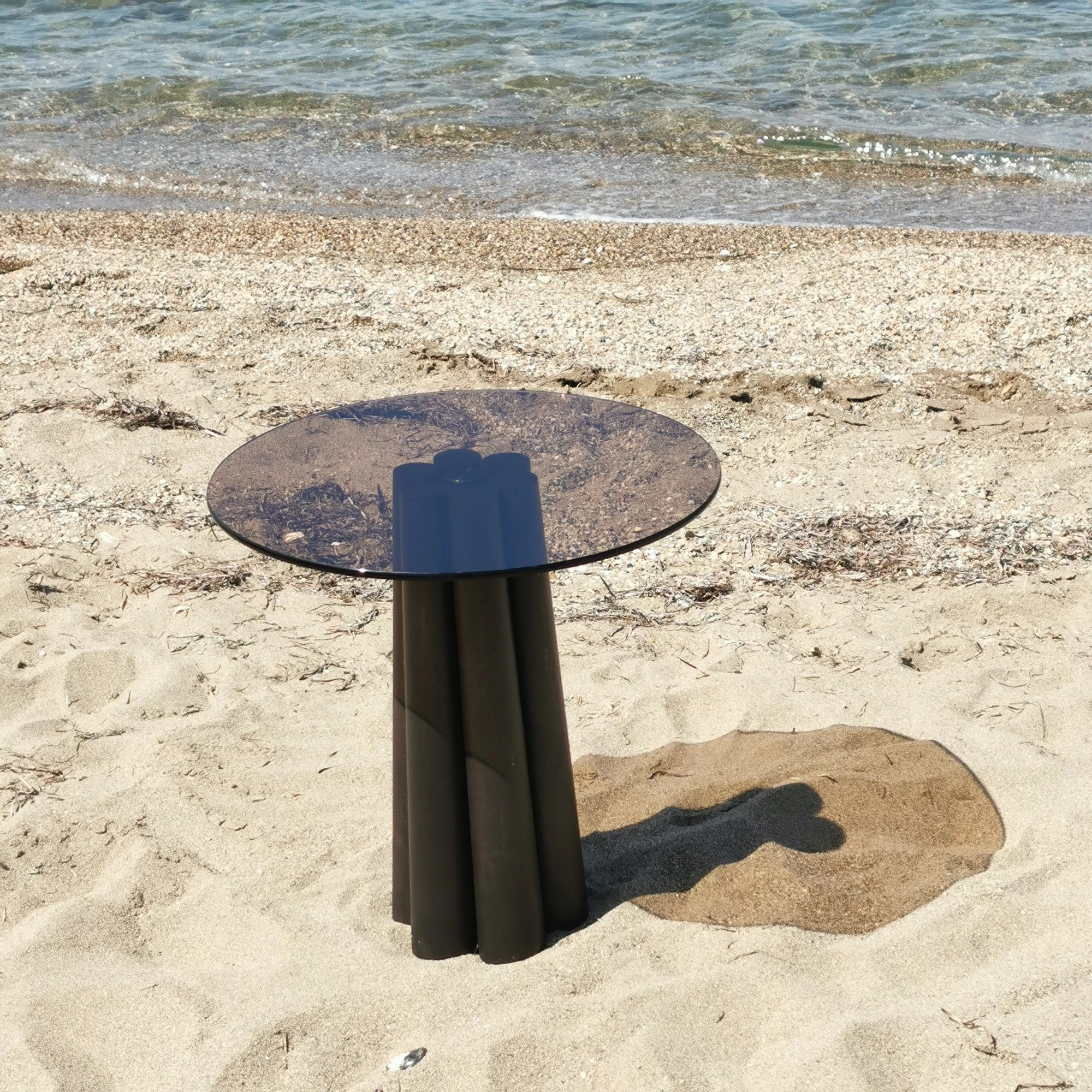 Tavolinë kafeje Skye Decor, Thales, e zezë, bronzi