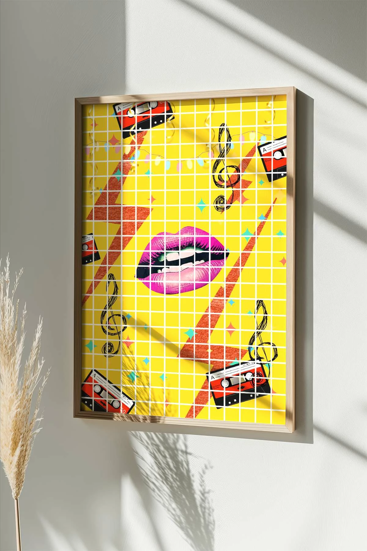 Pikturë dekorative me kornizë, Popkare1, shumëngjyrëshe, Wallity, 33x48cm