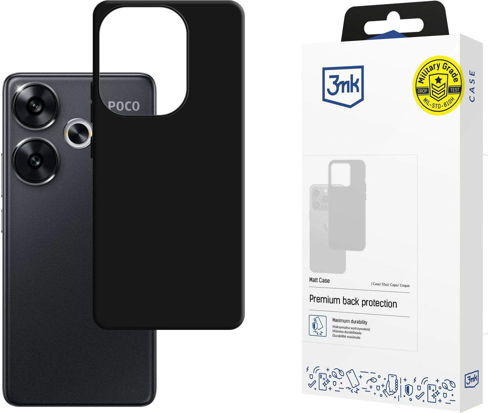 Mbështjellës 3mk Matt Case për Xiaomi Poco F6, i zi