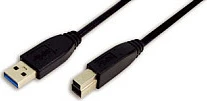 Kabllo USB 3.0 LogiLink USB-A në USB-B, 3m, e zezë
