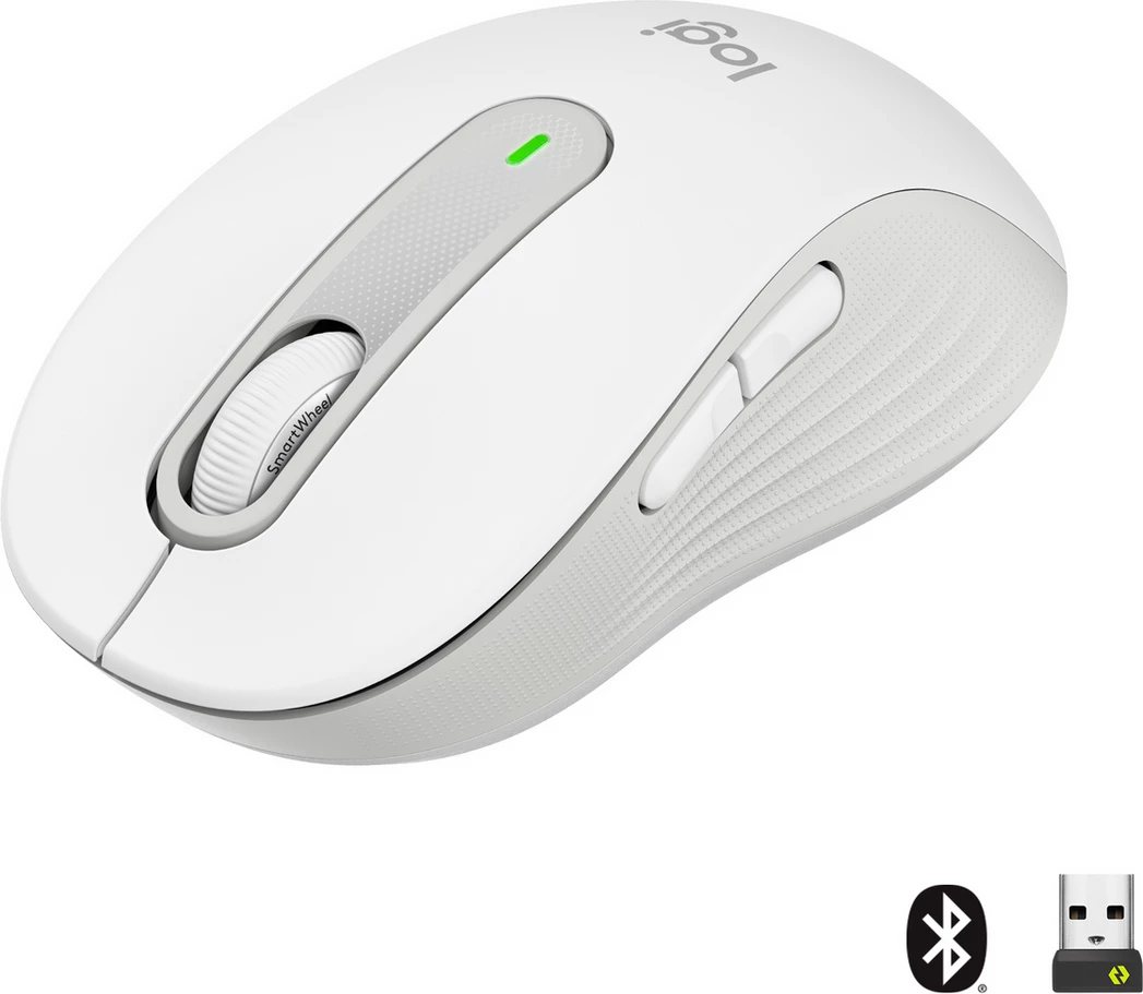 Maus Logitech M650 Signature 910-006255 wireless Bluetooth/USB, i bardhë