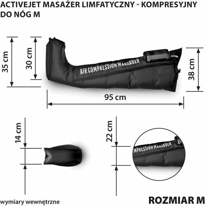Masazhator kompresioni për këmbë Activejet M, i zi