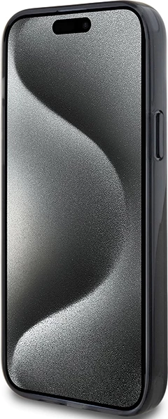 Mbështjellës Karl Lagerfeld KLHMP15SHMRSKCK për iPhone 15 6.1", me unazë Ring Stand, MagSafe, e zezë