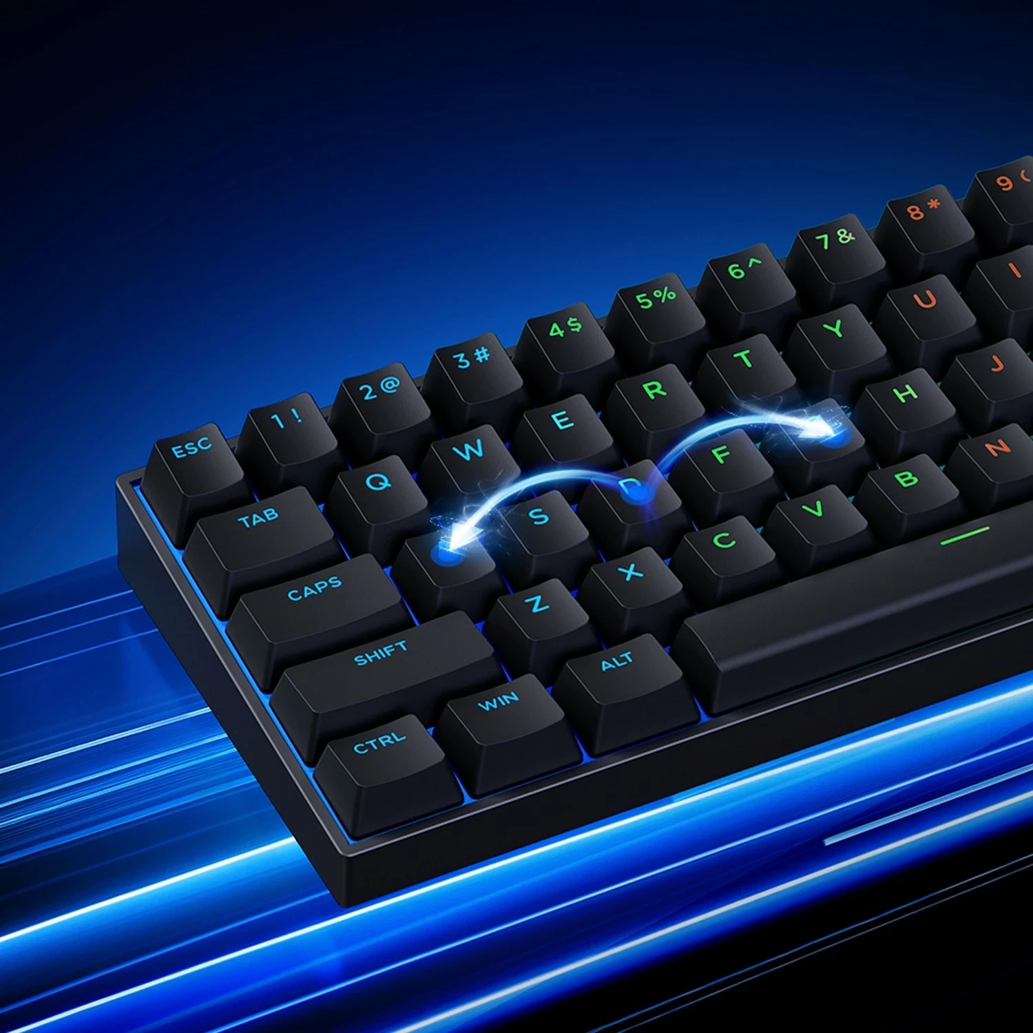 Tastierë gaming Mchose Ace 60 Pro, 60%, RGB, USB-C, Hot-Swap, e zezë