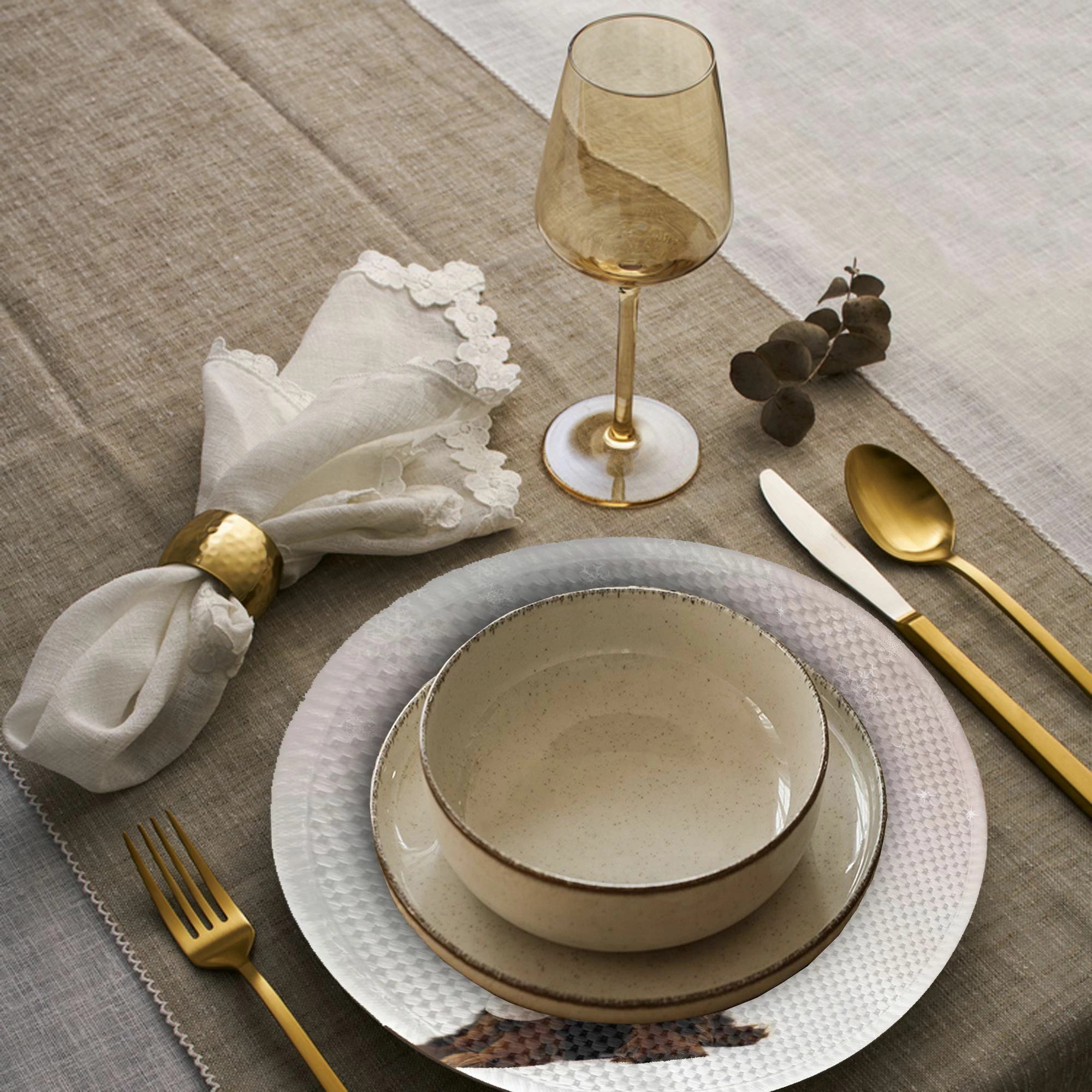 Set 4 nënshtrues tavoline Hermia Concept, shumëngjyrësh, 37cm