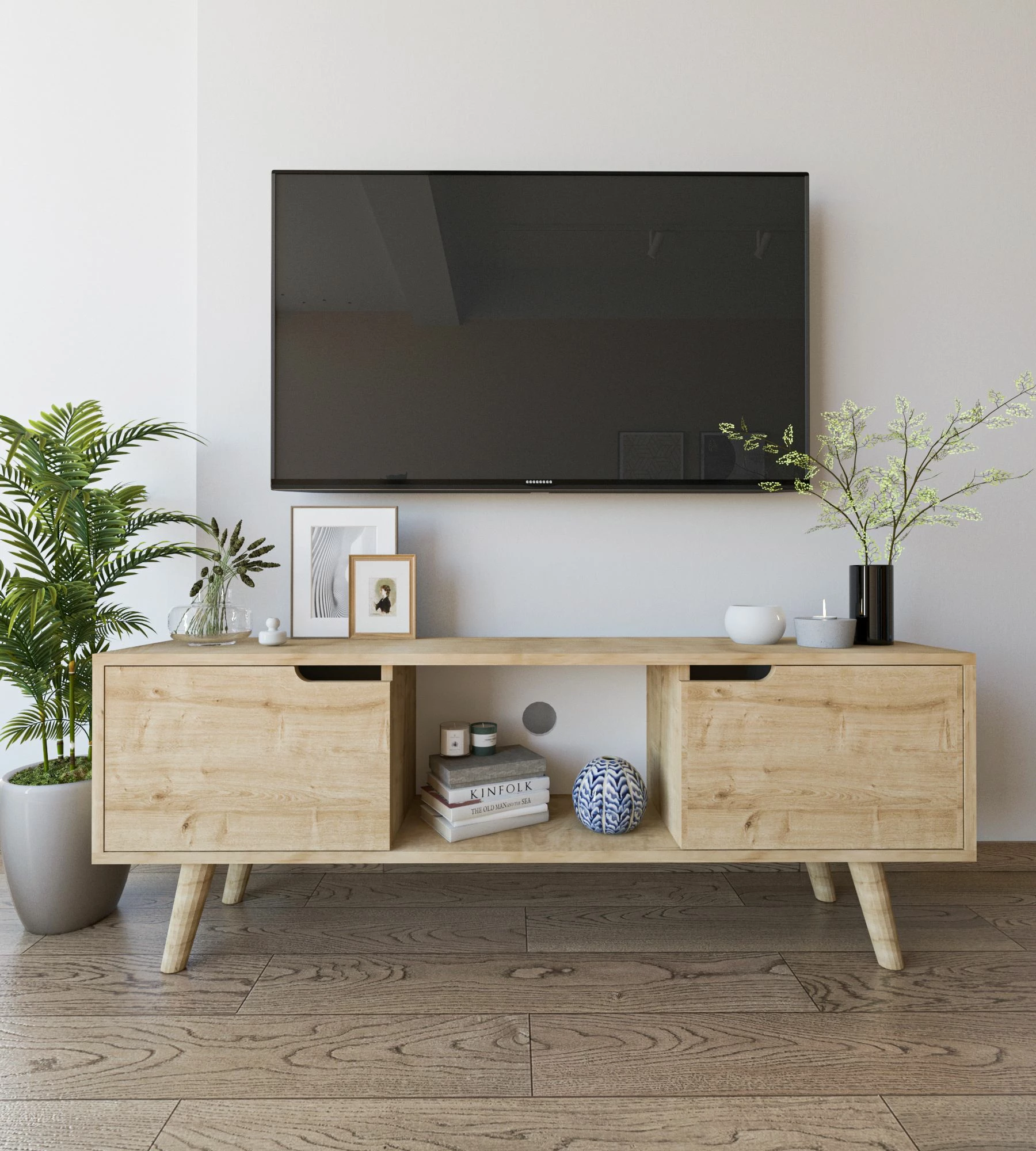 Komodë TV Skye Decor, ngjyrë lis Sienna-Sapphire