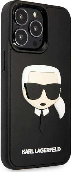 Mbështjellës, Karl Lagerfeld, KLHCP14LKH3DBK, për iPhone 14 Pro 6.1", hardcase TPU/PC me 3D Rubber Karl’s Head, ngjyrë e zezë