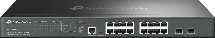 Switch TP-Link Omada 16-Port 2.5G dhe 2-Port 10GE SFP+, Managed, L2+, 2.5G Ethernet, PoE, Rack mounting, 1U