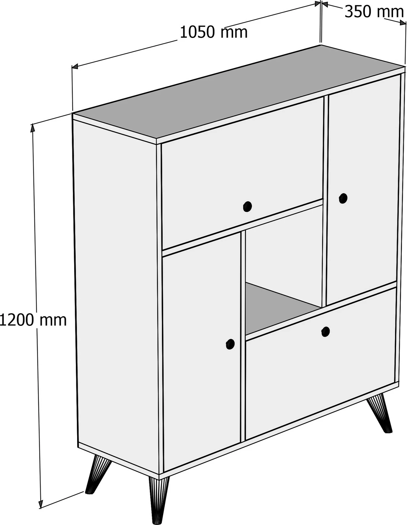 Dollap multifunksional Hanah Home, Hercules 3100, ngjyrë arre
