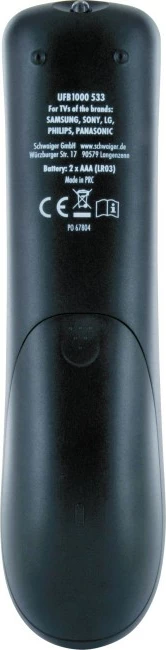 Telekomandë universale Schwaiger UFB1000, 8 taste, IR wireless, e zezë