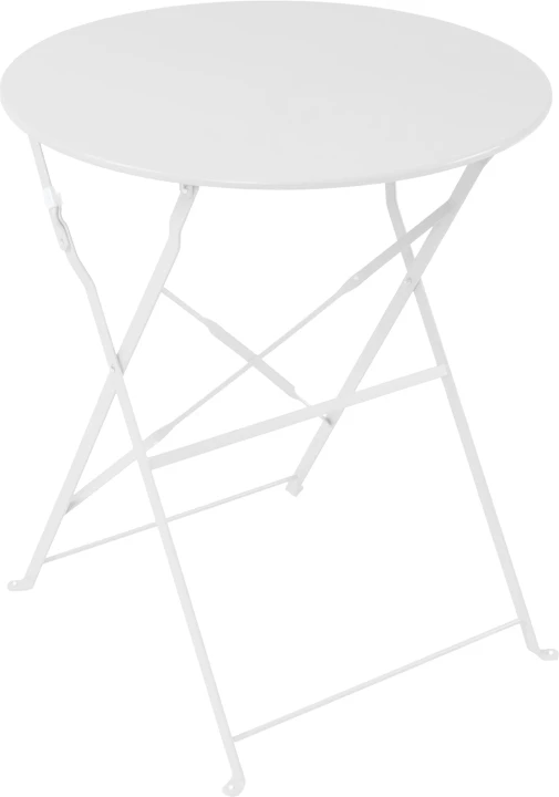 Tavolinë Bistro palosëse, metalike, ngjyrë e bardhë, D60x71cm