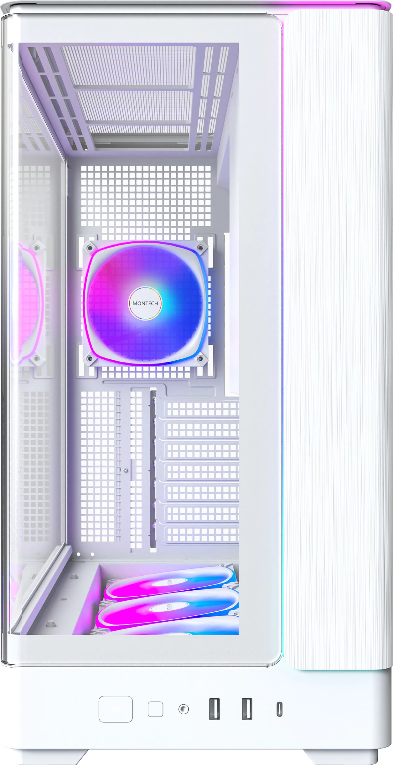 Kasë Montech KING 45 PRO, Tower, micro ATX/Mini-ITX, RGB, e bardhë