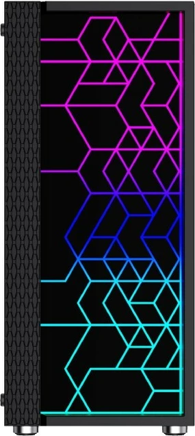 Kasë Gembird Fornax 2500 RGB Midi Tower, Tempered Glass, e zezë