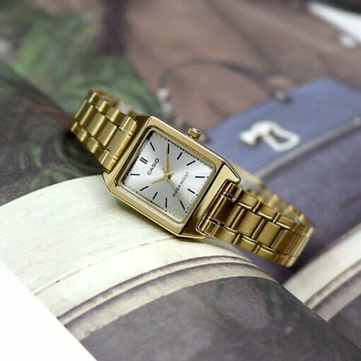 Orë dore Casio LTP-V007G-9EUDF, kuarc, analoge, 30 m, rrip çelik inox, me kuti, e artë