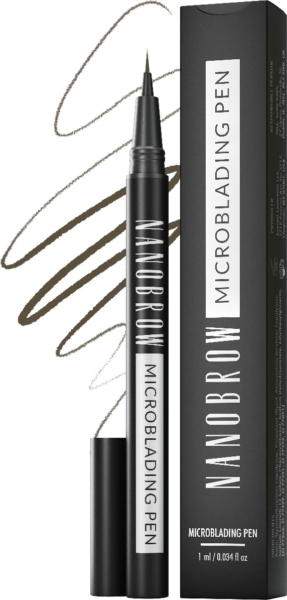 Laps për vetulla Nanobrow Microblading Pen Precise, kafe e errët, 1ml