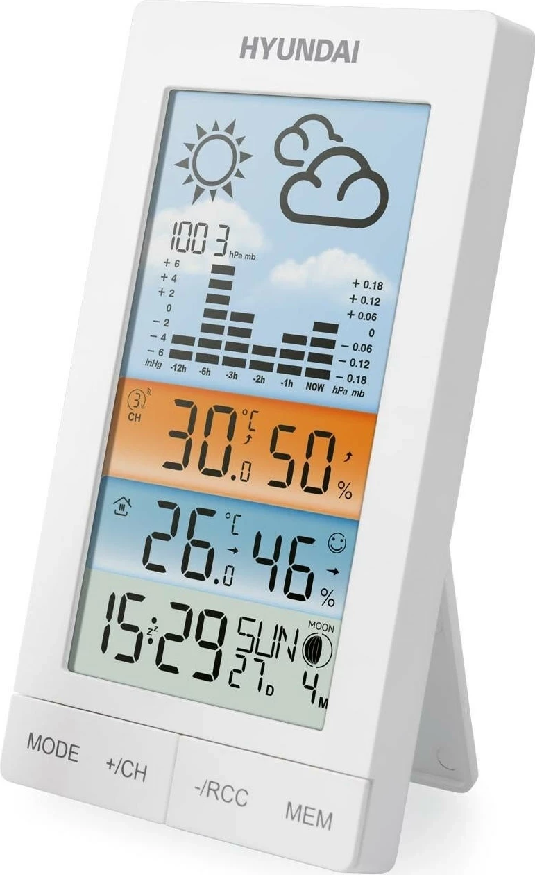 Stacion moti Hyundai HY-WS2050, ekran transparent, i bardhë