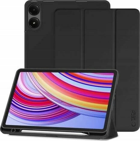 Mbështjellës tableti flip case Tech-Protect SmartCase Pen THP2896 për Xiaomi Redmi Pad Pro 12.1, me vend për stylus dhe funksion wake/sleep, i zi