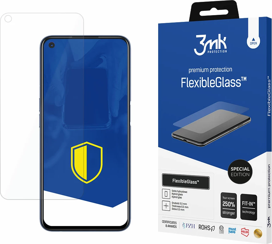 Mbrojtës ekrani hibrid, 3mk Protection, FlexibleGlass Special Edition për Oppo A72, 7H, antimikrobial, shatterproof, 1 copë me aksesorë, MPN 3mk Glass SE(25)