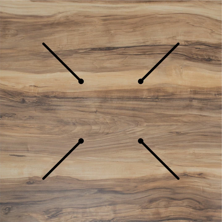 Sipërfaqe Tavoline Noble HPL, ngjyrë arre, 69x69cm, trashësi 12mm