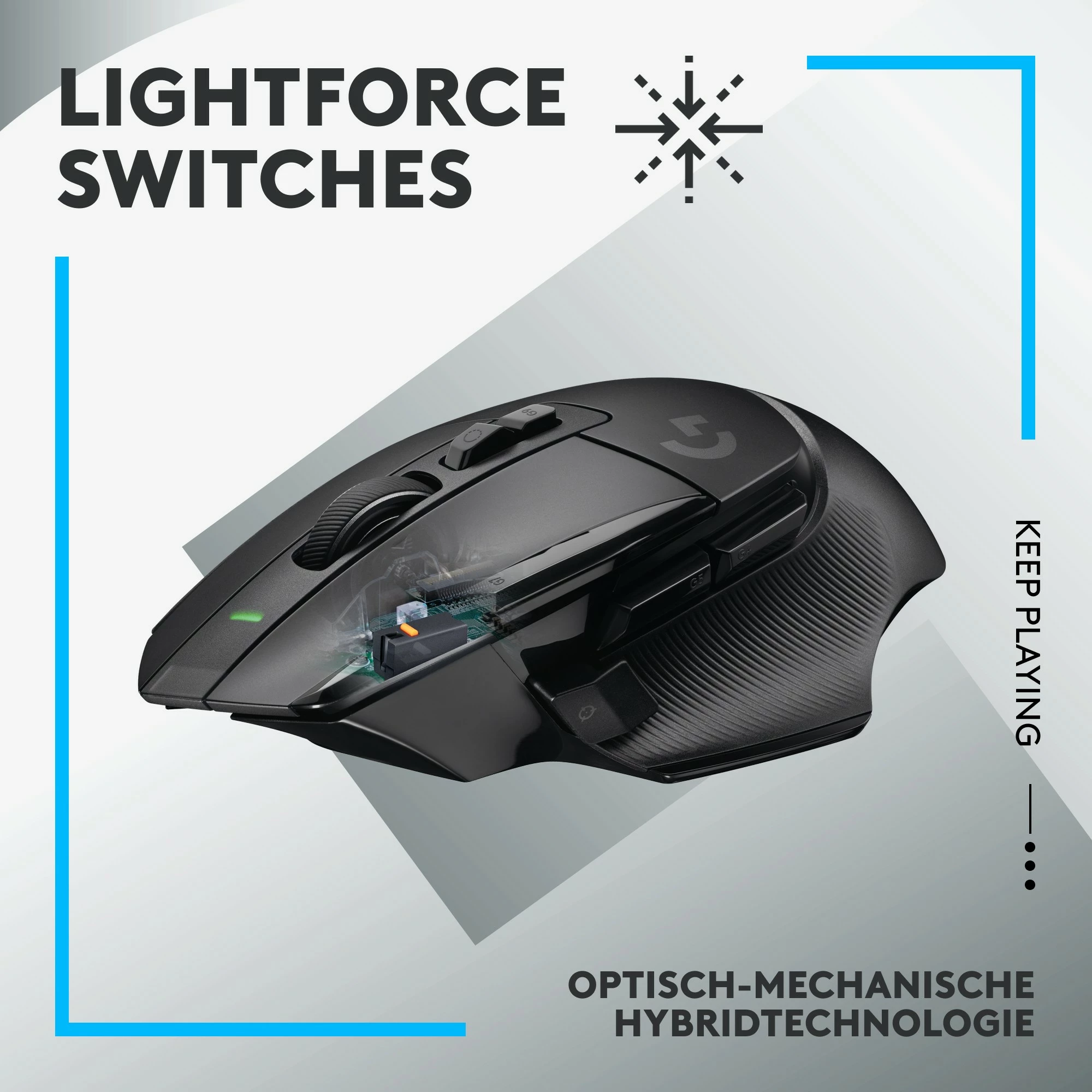 Maus Logitech G G502 X LIGHTSPEED, Wireless, 25600 DPI, i zi
