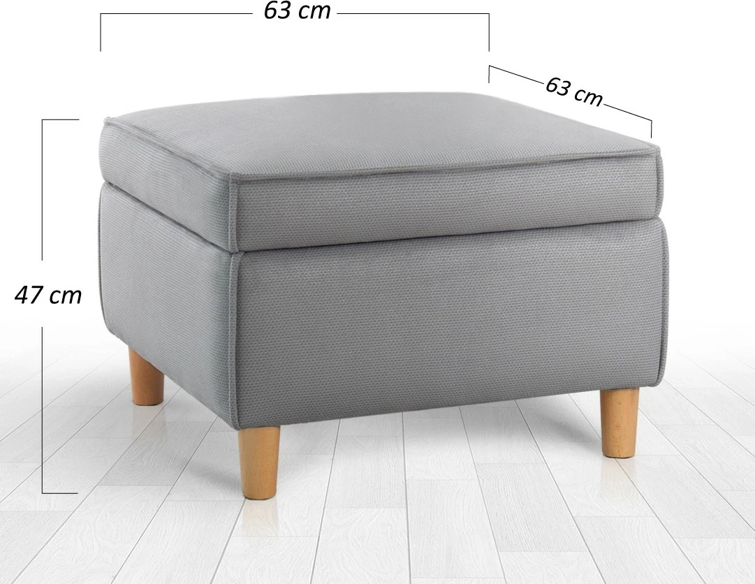 Puf Atelier del Sofa, ngjyrë gri, Roscen