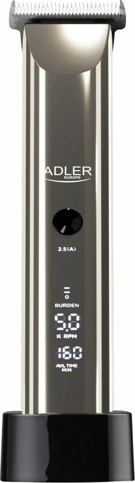 Makinë qethëse Adler AD 2834, 3-12 mm, LCD, bateri 2000 mAh, argjend, set me 4 krehra