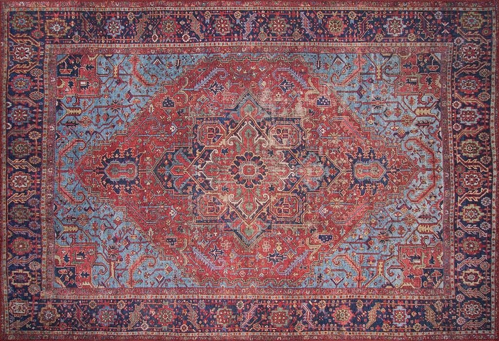 Qilim Conceptum Hypnose, Blues Chenille, ngjyrë e kuqe e thellë, 150x230cm