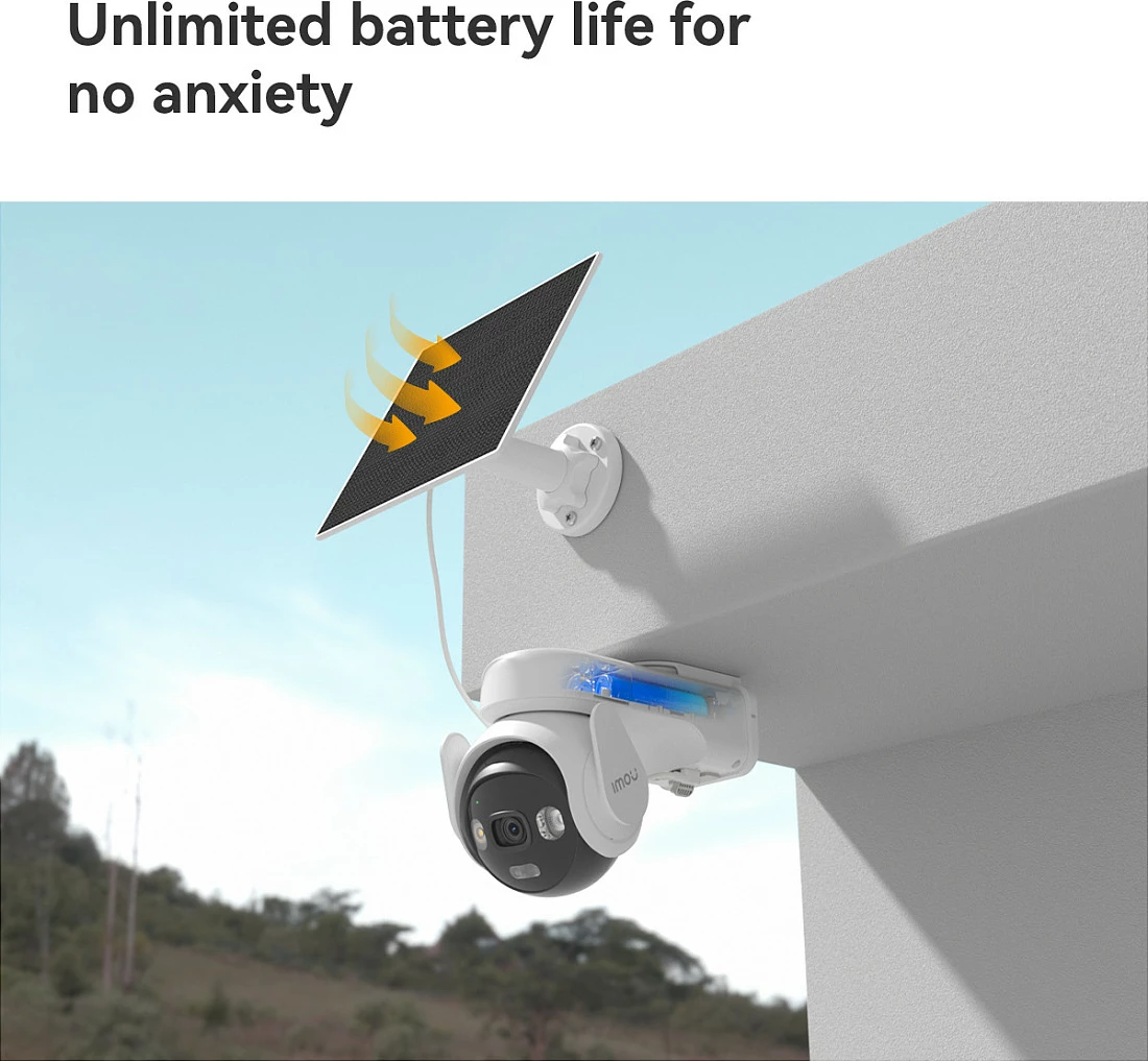 Kamerë sigurie IP Imou AOV PT 5MP, 4G LTE, Wi‑Fi, me panel solar, e jashtme, e bardhë