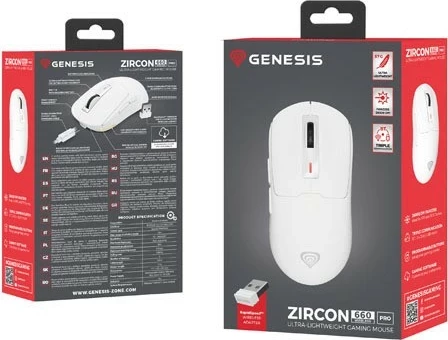Maus Genesis Zircon 660 Pro, pa tela, 26000 DPI, 6 butona, e bardhë