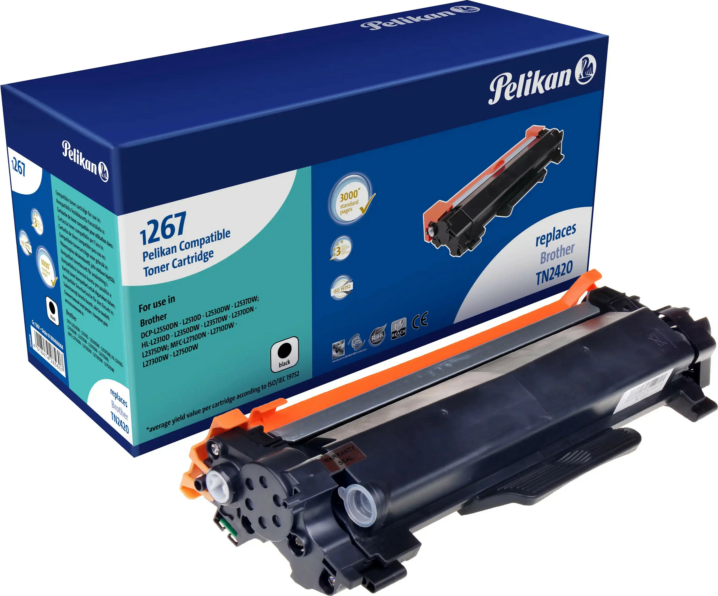 Toner Pelikan kompatibil Brother TN-2420, 3000 faqe, i zi