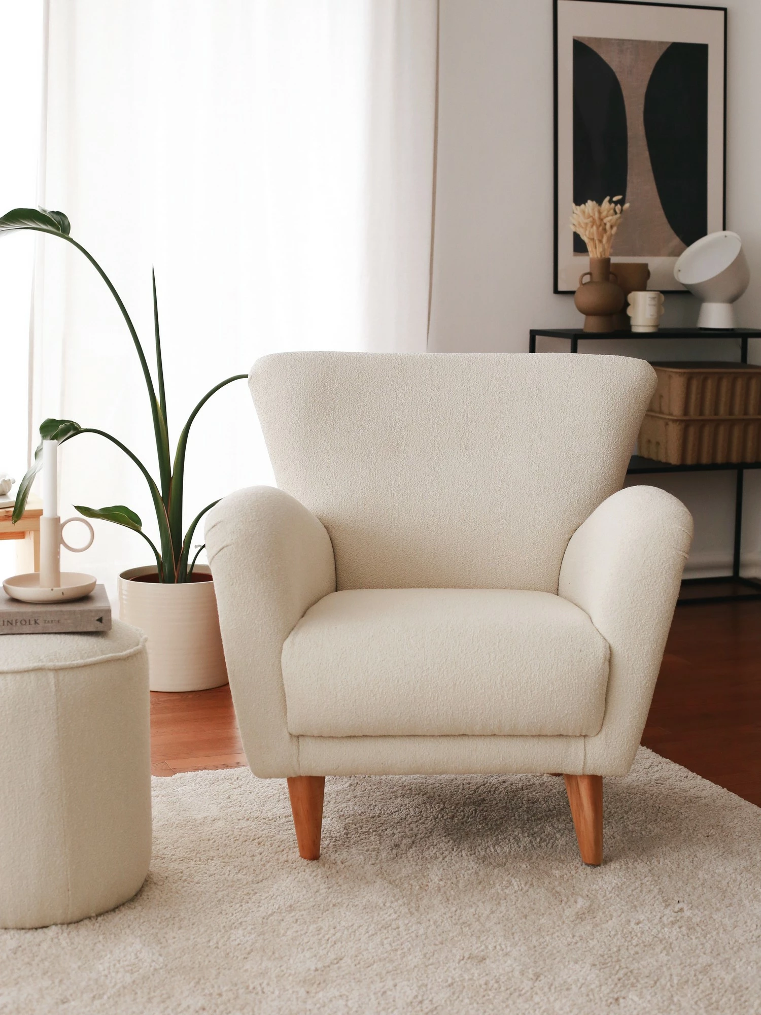 Karrige wing Atelier del Sofa, Teddy e bardhë