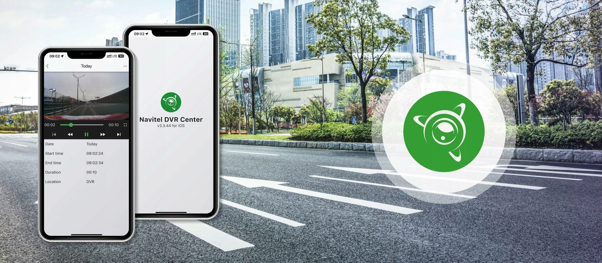 Dashcam Navitel RS985 4K me GPS, e zezë, set me kamerë të pasme