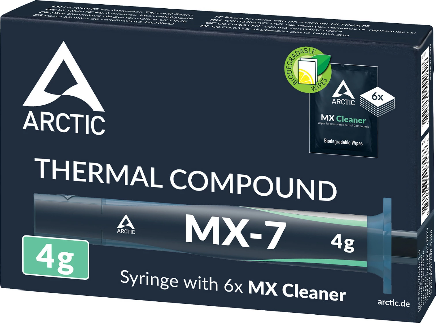 Pastë termike ARCTIC MX-7, 4 g + MX Cleaner, gri