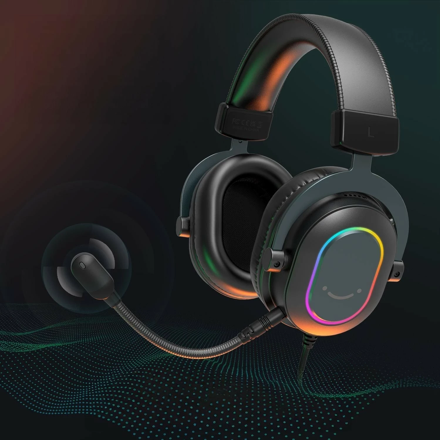 Kufje FIFINE H6 AmpliGame, 7.1 Surround, RGB, me mikrofon, USB/3.5mm, të zeza