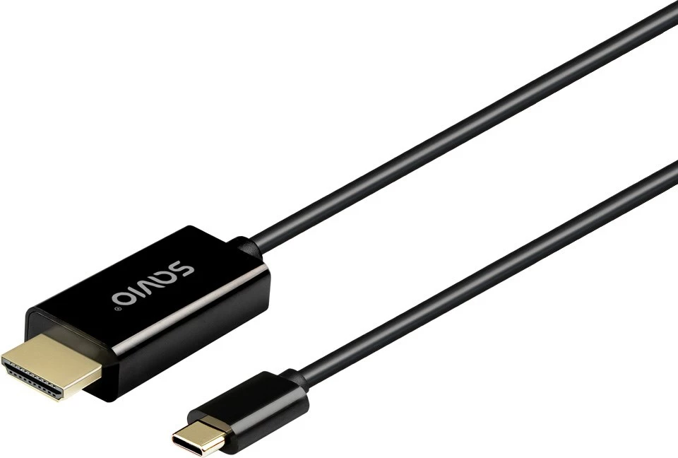Kabllo USB-C në HDMI SAVIO CL-191, 2m, plastikë, e zezë