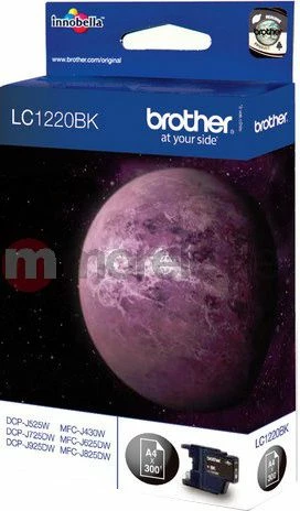 Kartrixh boje Brother LC-1220BK, 300 faqe, e zezë, paketim 1 copë