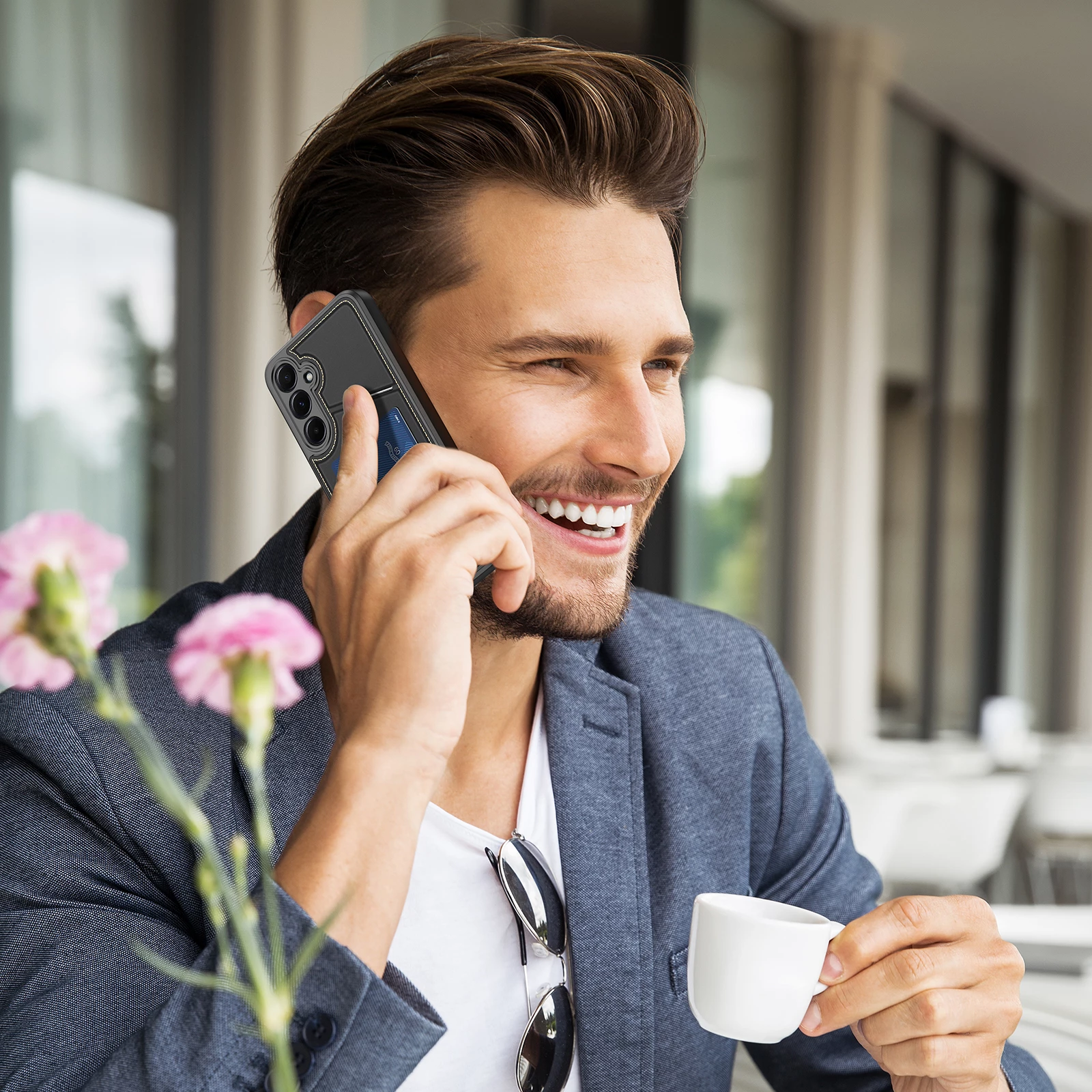 Mbështjellës Dux Ducis Rafi II për Samsung Galaxy S25+, me stand dhe portofol, i zi