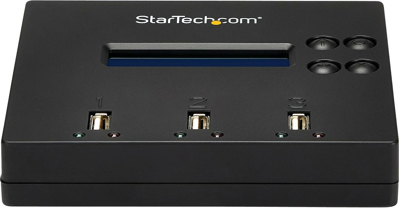 Duplikator USB StarTech 1:2, USB 2.0, me ekran LCD, Copy/Erase, blu