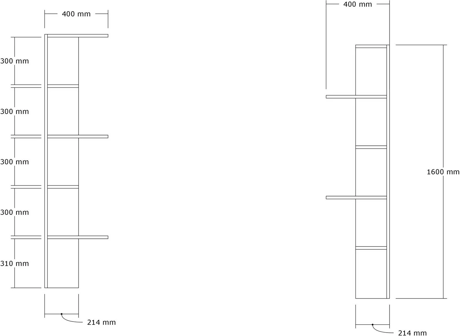 Raft librash Hanah Home, Bled, ngjyrë lisi