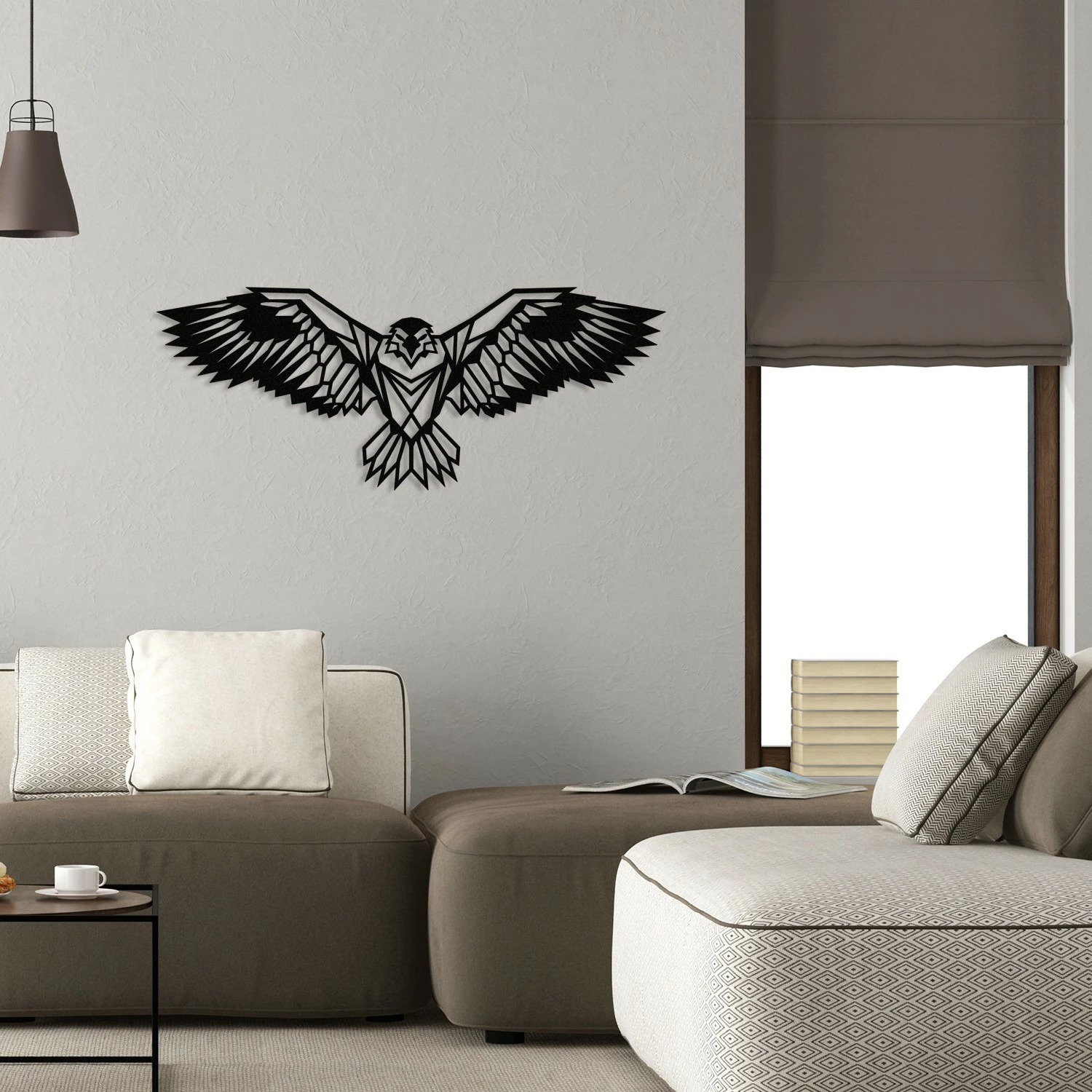 Dekor metalik për mur, shqiponjë, Wallity Eagle3, ngjyrë e zezë