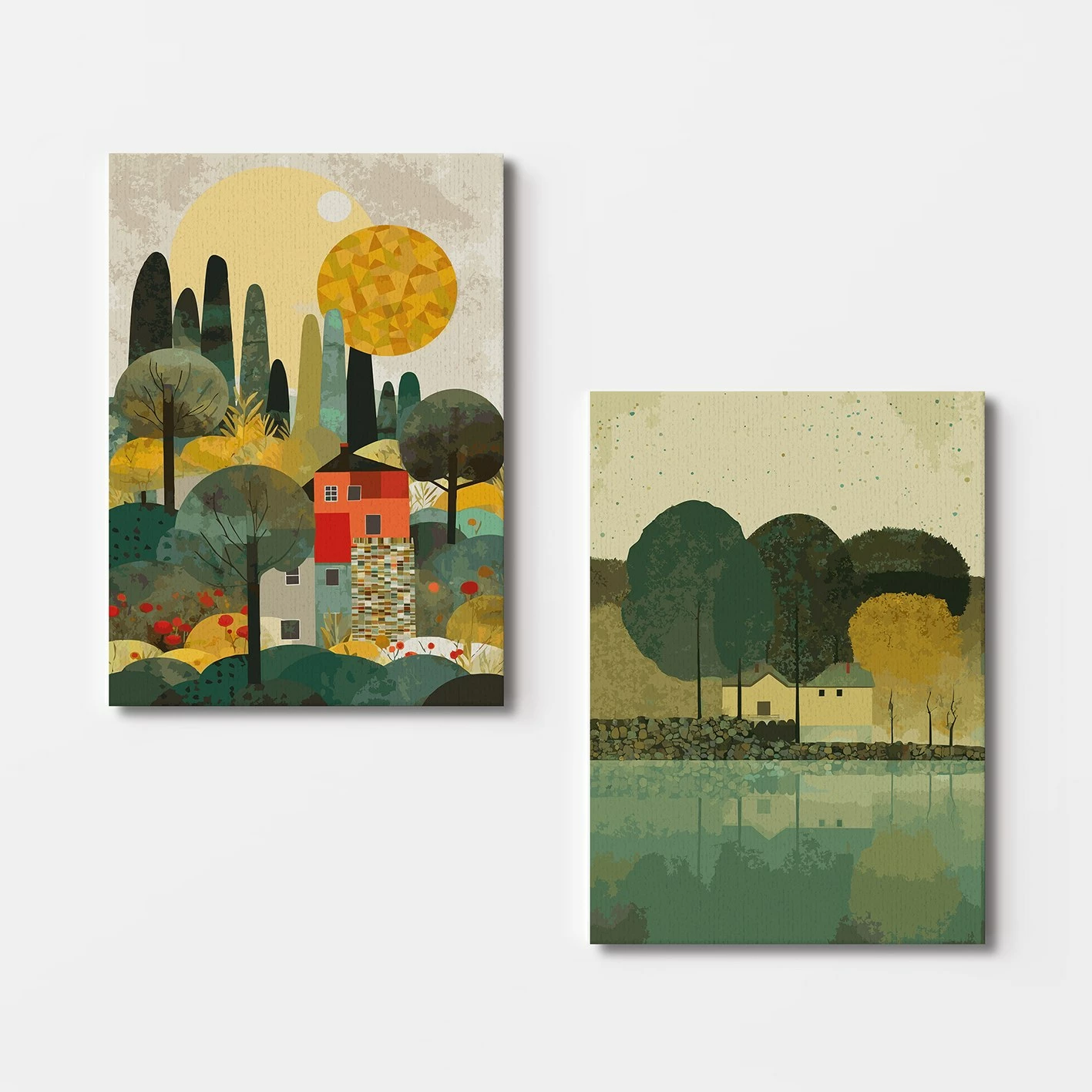 Pikturë dekorative në kanavacë (2 copë), Wallity, 2KNV4339, 50x70cm