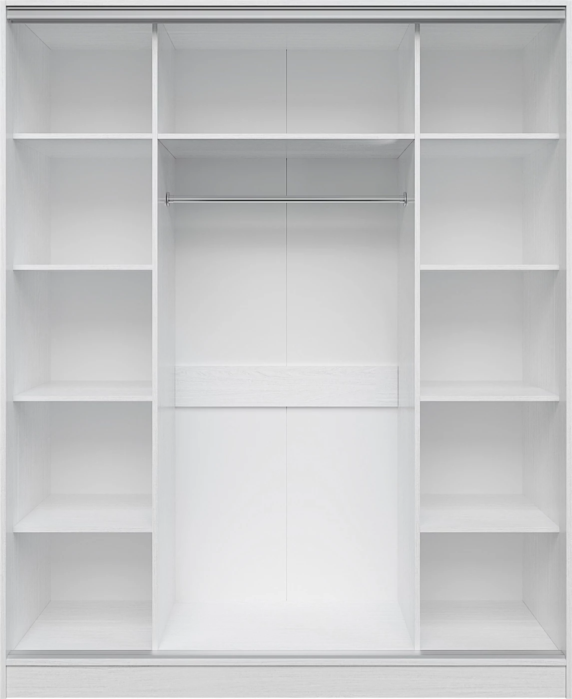 Dollap me dyer rrëshqitëse, ngjyrë e bardhë, me pasqyrë, FH2461.03, 183x60x220 cm