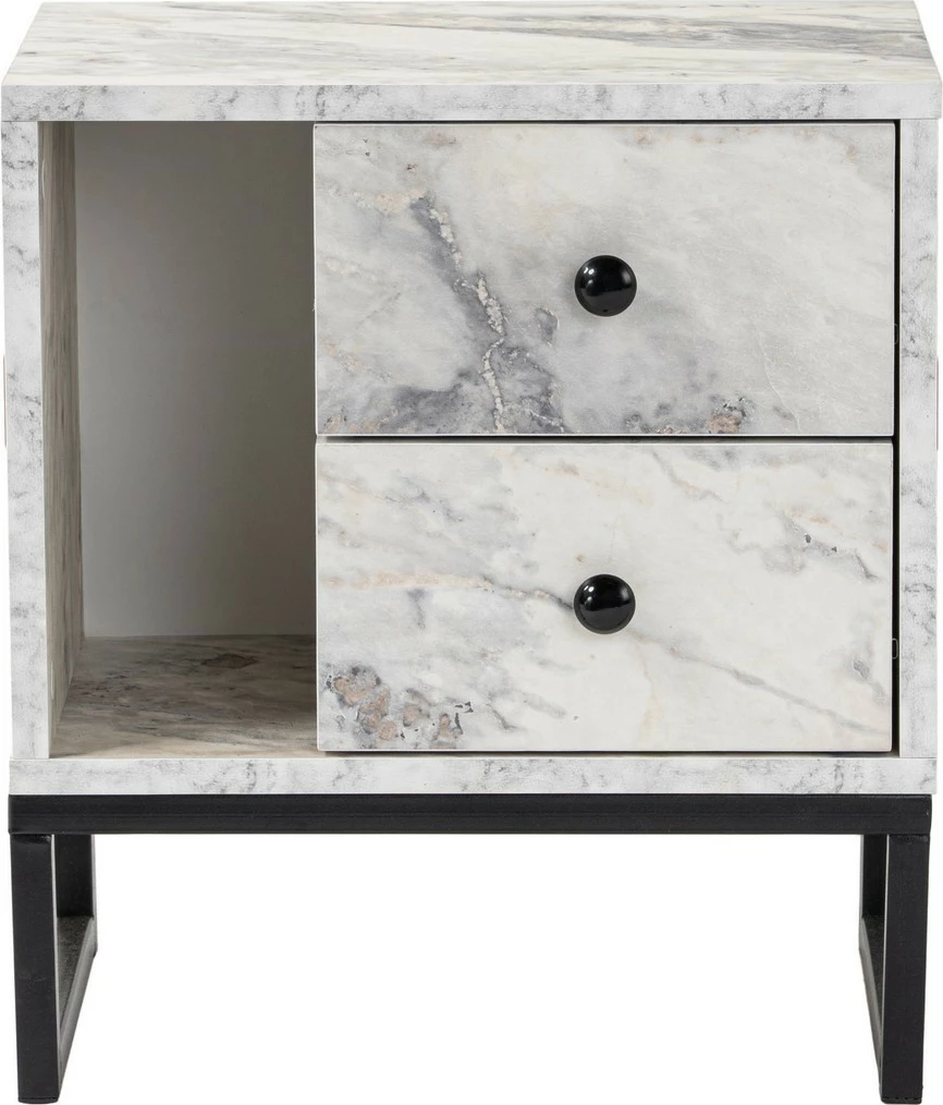 Komodinë Nordure, Freesia Marble, e zezë