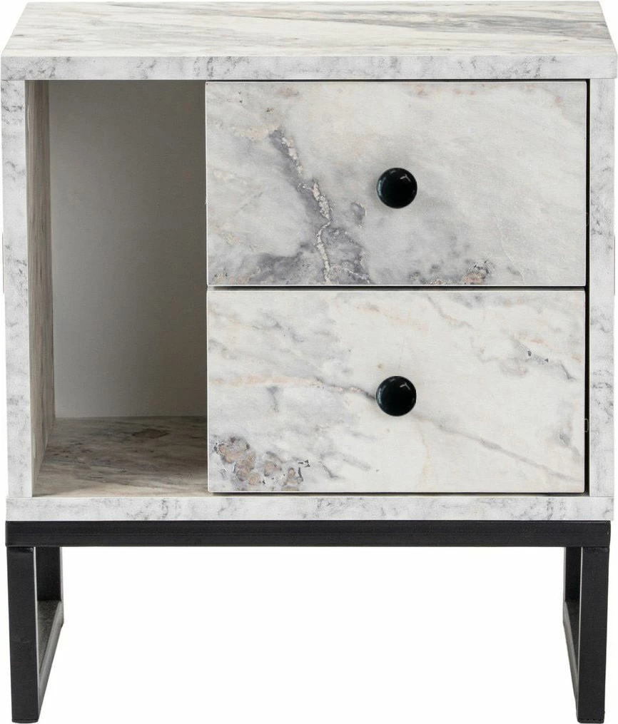 Komodinë Nordure, Freesia Marble, e zezë