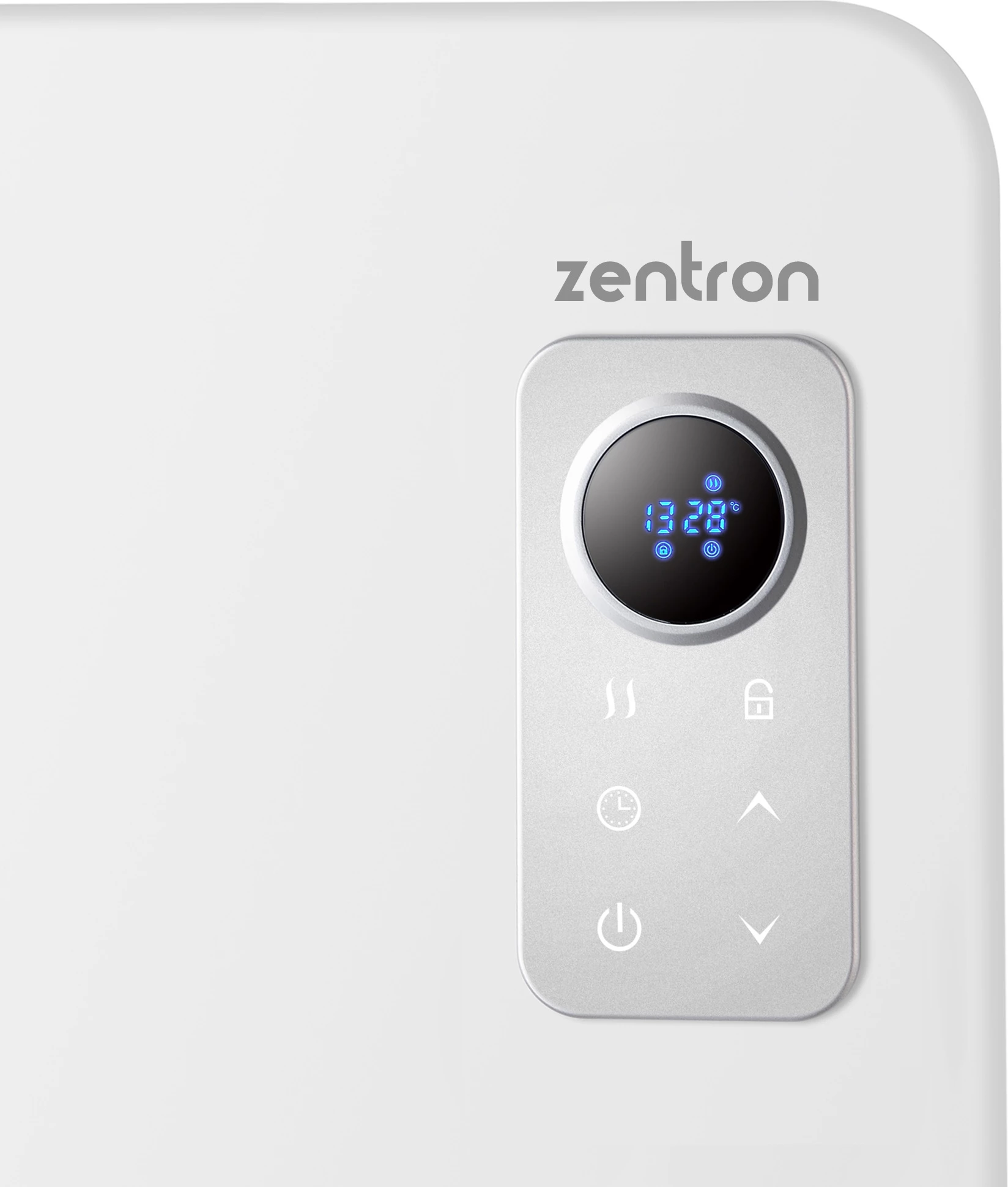 Ngrohës panel smart, Elit, ZENTRON XL, 1000/2000W, Wi‑Fi, ekran digjital, IP24, në këmbë ose mur, e bardhë