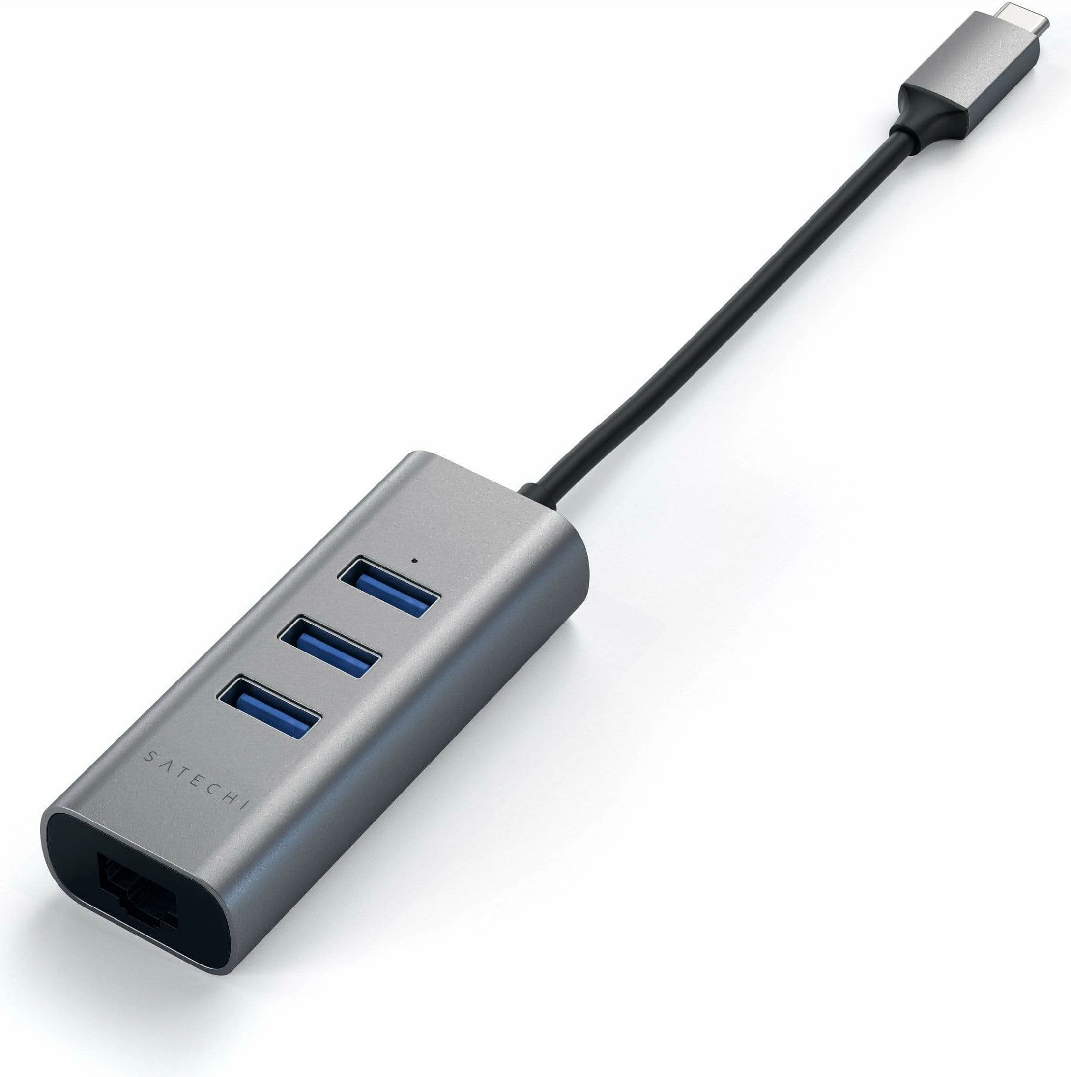 Hub USB-C Satechi ST-TC2N1USB31AM, 3x USB 3.0 + Ethernet, gri