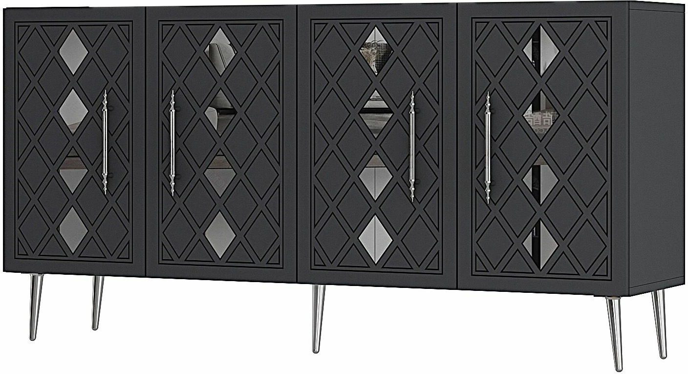 Konsol Skye Decor, Dome KB150, antracit, argjend