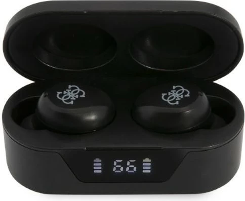 Kufje TWS Guess GUTWST31EK me Bluetooth 5.0 dhe docking station, të zeza