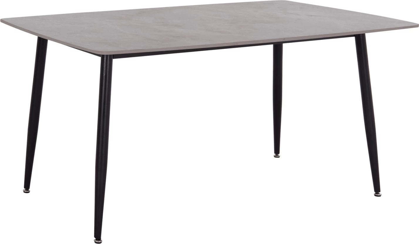 Tavolinë ngrënieje RAVEN, sipërfaqe qeramike, pamje mermeri gri, 160x80x74cm