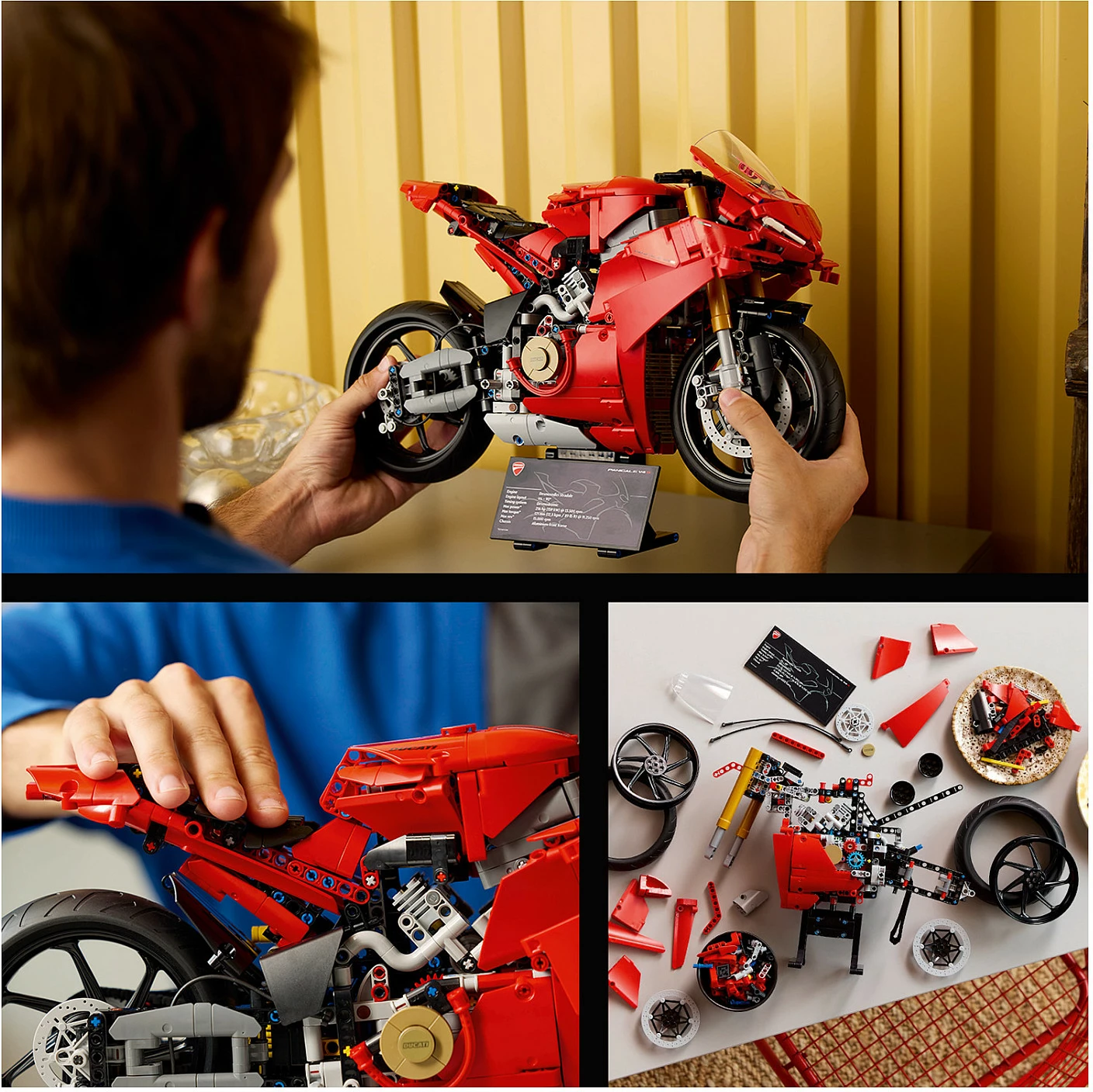 Set ndërtimi LEGO Ducati Panigale V4 S, 1603 copë, ngjyrë e kuqe